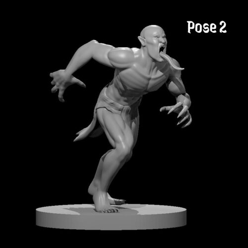Rendus 3D d'une figurine de goules en 28mm