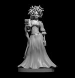 Rendus 3D d'une figurine de Méduse en 28mm