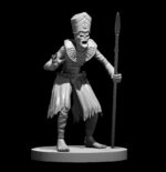Rendus 3D d'une figurine de momie auguste en 28mm