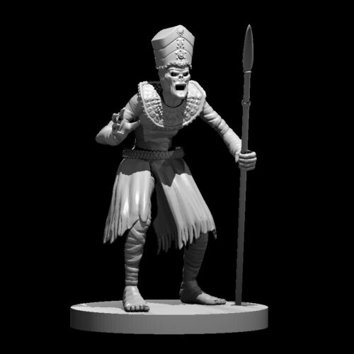 Rendus 3D d'une figurine de momie auguste en 28mm