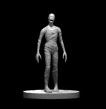 Rendus 3D d'une figurine de momie en 28mm