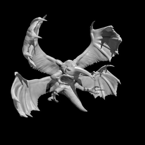 Rendus 3D d'une figurine de strige en 28mm