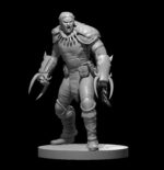 Rendus 3D d'une figurine d'anachorète de Talos en 28mm