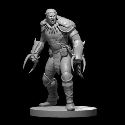 Rendus 3D d'une figurine d'anachorète de Talos en 28mm