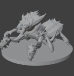 Rendus 3D d'une figurine d'ankheg en 28mm