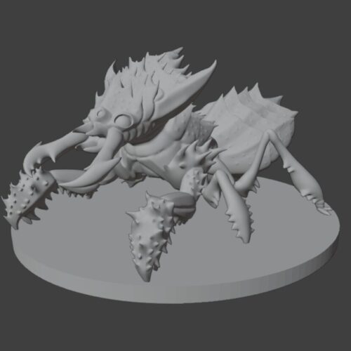 Rendus 3D d'une figurine d'ankheg en 28mm