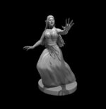 Rendus 3D d'une figurine de banshie en 28mm