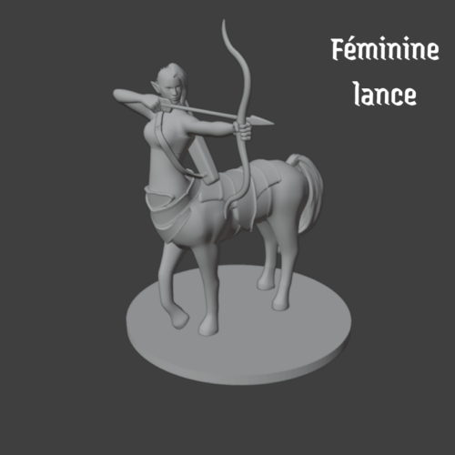 Rendus 3D d'une figurine de centaure en 28mm