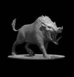 Rendus 3D d'une figurine de Gorthok en 60mm