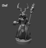 Rendus 3D d'une figurine de chef Kobold en 28mm
