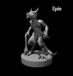 Rendus 3D d'une figurine de Kobold en 28mm