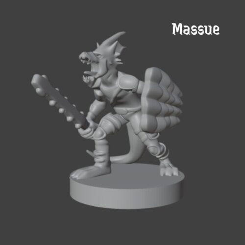 Rendus 3D d'une figurine de Kobold en 28mm