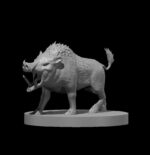 Rendus 3D d'une figurine d'un sanglier en 28mm