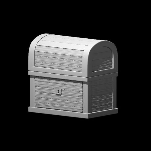 Rendus 3D d'un coffre en 28mm