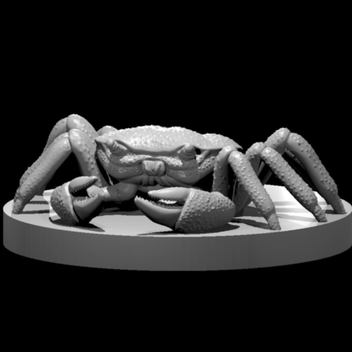 Rendus 3D d'une figurine de crabe géant en 28mm