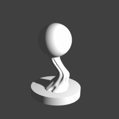Rendus 3D d'une figurine de feu follet en 28mm