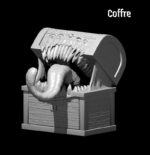 Rendus 3D d'une figurine de mimique version coffre en 28mm
