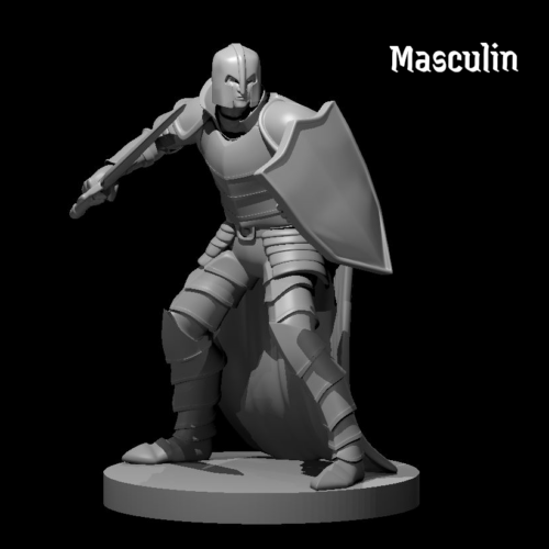Rendus 3D d'une figurine d'un vétéran masculin en 28mm