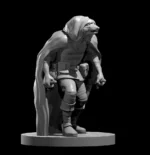 Rendus 3D d'une figurine de rat-garou en 28mm
