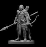 Rendus 3D d'une figurine de Falcon le chasseur en 28mm