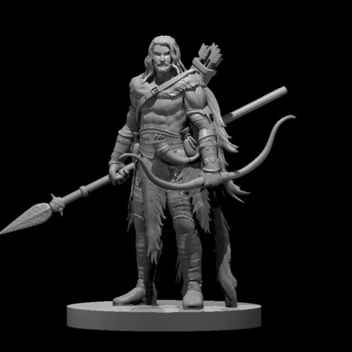 Rendus 3D d'une figurine de Falcon le chasseur en 28mm