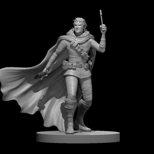 Rendus 3D d'une figurine de Don-Jon Raskin en 28mm