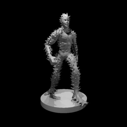 Rendus 3D d'une figurine d'un résineux en 28mm